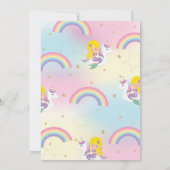 Zeemeermin Eenhoorn Pool Party Verjaardag Blond Kaart (Achterkant)