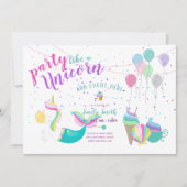 Zeemeermin Eenhoorn Prinses Verjaardagsuitnodiging Kaart (Voorkant)