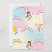Zeemeermin Eenhoorn Regenboog Zwembad Party Twins  Kaart (Achterkant)