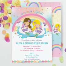 Zeemeermin Eenhoorn Regenboog Zwembad Party Twins 