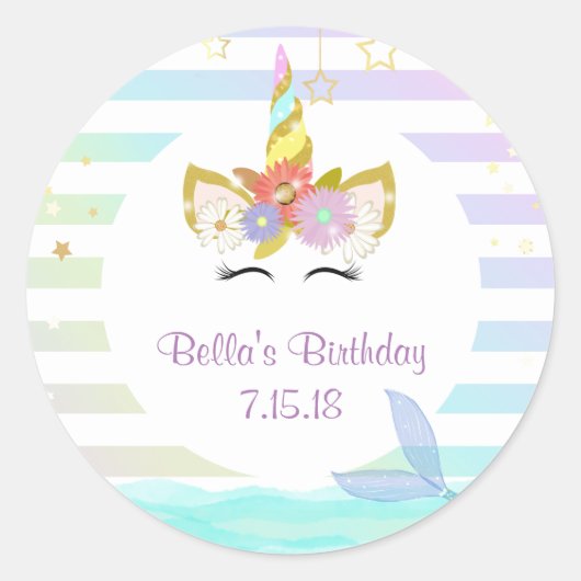 Zeemeermin Eenhoorn Stickers (Voorkant)