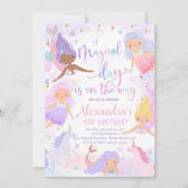 Zeemeermin & Eenhoorn Verjaardagsfeest Uitnodiging (Voorkant)