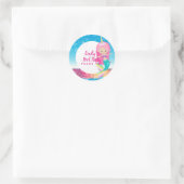 Zeemeermin Eenhoorn Zwembad Feest Benodigdheden Ro Ronde Sticker (Tas)