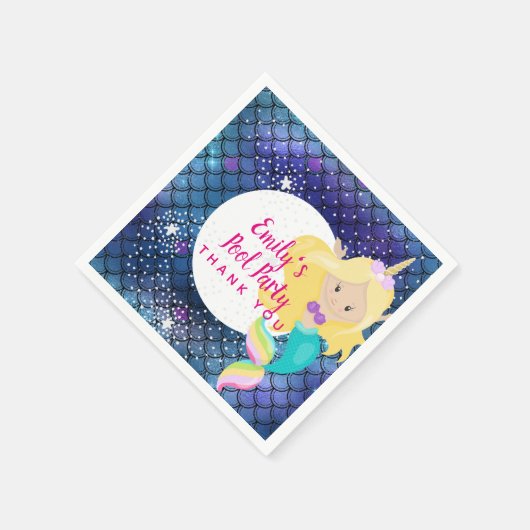 Zeemeermin Eenhoorn Zwembad Feest Benodigdheden Ro Servet (Hoek)