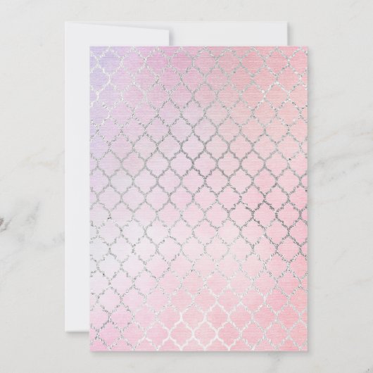 Zeemeermin Eenhoorn Zwembad Feest Roze Blauw Meisj Kaart (Achterkant)