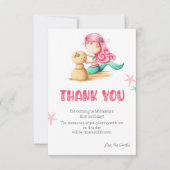 Zeemeermin Eerste Verjaardag Bedankkaart (Voorkant)