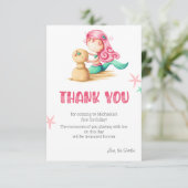 Zeemeermin Eerste Verjaardag Bedankkaart (Staand voorkant)