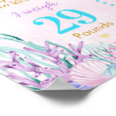 Zeemeermin Eerste Verjaardag Fotomijlpaal Poster (Hoek)