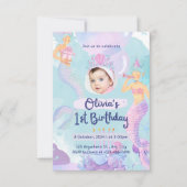 Zeemeermin eerste verjaardag kaart (Voorkant)