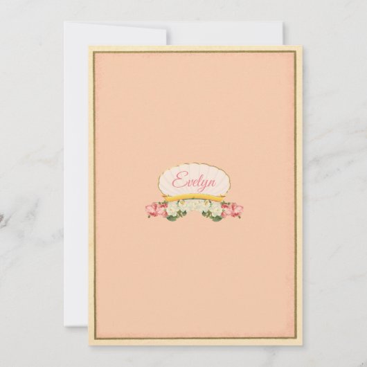 Zeemeermin eerste verjaardag uitnodiging roze 1e b (Achterkant)