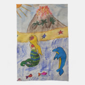 Zeemeermin eiland theedoek (Verticaal)