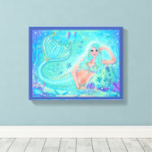 Zeemeermin Eira met tropische vis van Renee Lavoie Canvas Afdruk (Insitu (Houten vloer))