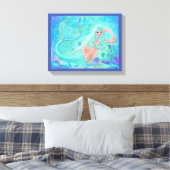 Zeemeermin Eira met tropische vis van Renee Lavoie Canvas Afdruk (Insitu (Slaapkamer))