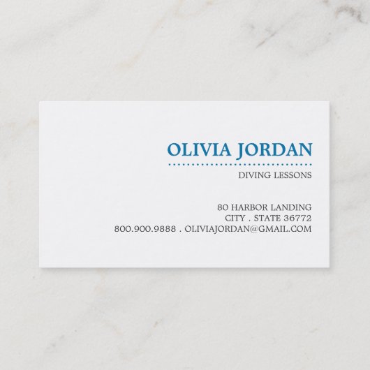 Zeemeermin en Anker Duikinstructeur Visitekaartje (Achterkant)