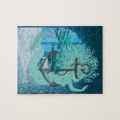 Zeemeermin en anker puzzel (Horizontaal)