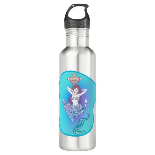 Zeemeermin en Anker Waterfles (Voorkant)