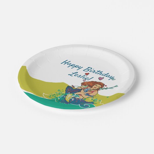 Zeemeermin en Baby Dolfijn Party Bord (Gekanteld)