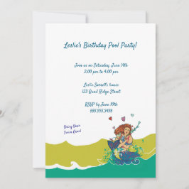 Zeemeermin en baby dolfijn uitnodiging