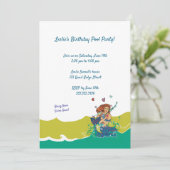 Zeemeermin en baby dolfijn uitnodiging (Staand voorkant)