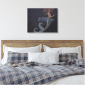 Zeemeermin en blauwe vis canvas afdruk (Insitu (Slaapkamer))