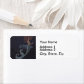 Zeemeermin en blauwe vis etiket (Insitu)