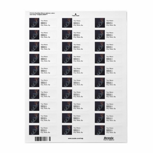 Zeemeermin en blauwe vis etiket (Full Sheet)