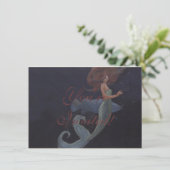 Zeemeermin en blauwe vis kaart (Staand voorkant)