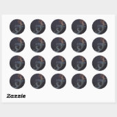Zeemeermin en blauwe vis ronde sticker (Vel)