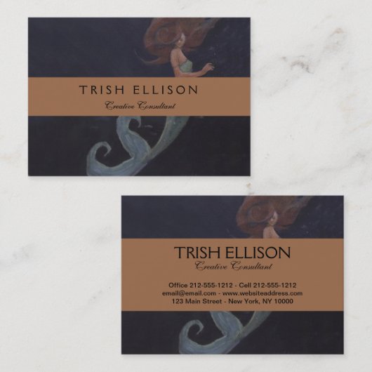 Zeemeermin en blauwe vis Visitekaartje (Voorkant / Achterkant)