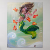 Zeemeermin en dansende vis poster (Voorkant)