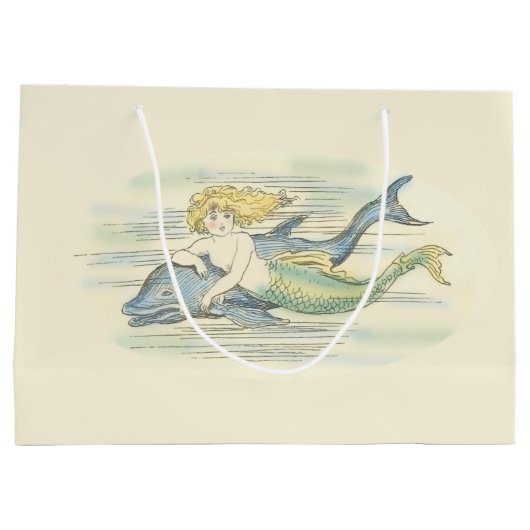  zeemeermin en dolfijn groot cadeauzakje (Achterkant)