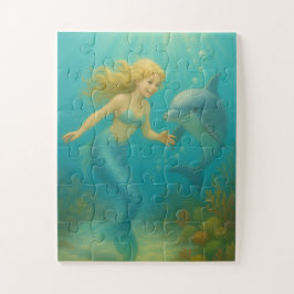 Zeemeermin en Dolfijn Kinderen 30 stukken oversize Legpuzzel