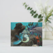 Zeemeermin en Dolfijn Onder het Zee Briefkaart (Staand voorkant)