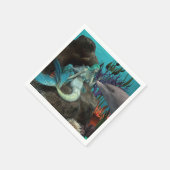 Zeemeermin en Dolfijn Onder het Zee Servet (Hoek)