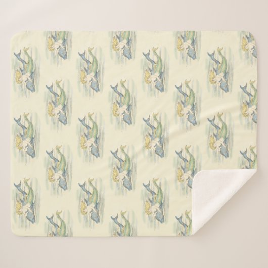  zeemeermin en dolfijn sherpa deken (Voorkant (horizontaal))