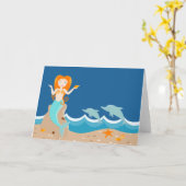 Zeemeermin en dolfijnen onder het zee kaart (Gele Bloem)