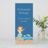 Zeemeermin en dolfijnen onder het zee kaart (Staand voorkant)