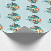 Zeemeermin en dolfijnen tijdens het verjaardagsfee cadeaupapier (Hoek)