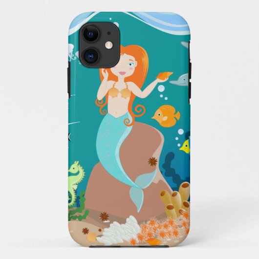 Zeemeermin en dolfijnen tijdens het verjaardagsfee Case-Mate iPhone case (Achterkant)