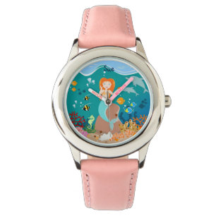 Zeemeermin en dolfijnen tijdens het verjaardagsfee horloge