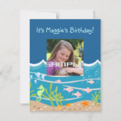 Zeemeermin en dolfijnen tijdens het verjaardagsfee kaart (Voorkant)
