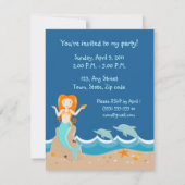 Zeemeermin en dolfijnen tijdens het verjaardagsfee kaart (Achterkant)