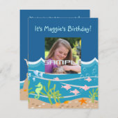 Zeemeermin en dolfijnen tijdens het verjaardagsfee kaart (Voorkant / Achterkant)