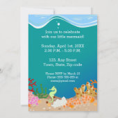 Zeemeermin en dolfijnen tijdens het verjaardagsfee kaart (Achterkant)