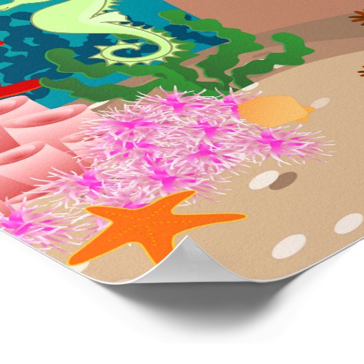 Zeemeermin en dolfijnen tijdens het verjaardagsfee poster (Hoek)