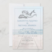 Zeemeermin en Dolphin Beach Lake Wedding Save The Date (Voorkant)