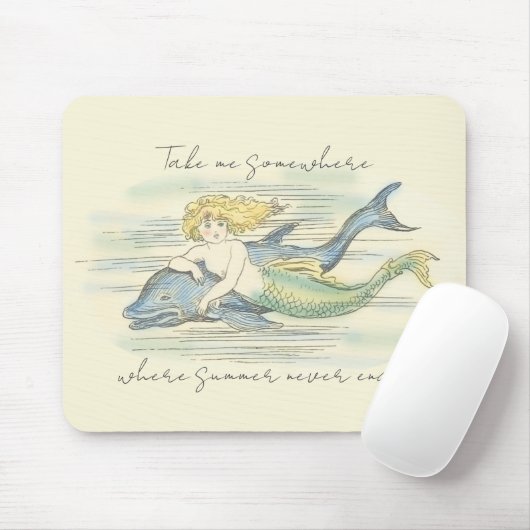  Zeemeermin en Dolphin Nautical Summer Quote Muismat (Met muis)