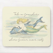  Zeemeermin en Dolphin Nautical Summer Quote Muismat (Voorkant)