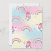 Zeemeermin en Eenhoorn Regenboog Zwembad Party Ver Kaart (Achterkant)