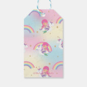 Zeemeermin en Eenhoorn Zwembad Verjaardagsfeestje  Cadeaulabel (Achterkant)